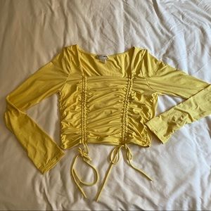 Fashion Nova Yellow Tie Top